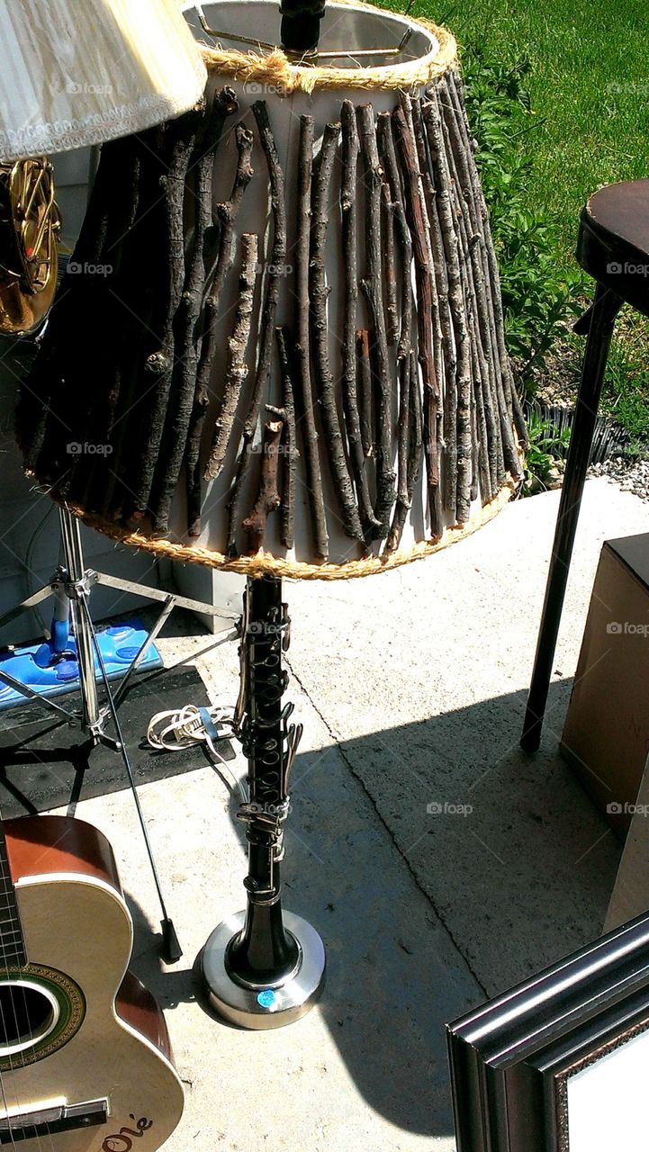 Uocycled Clarinet Lamp