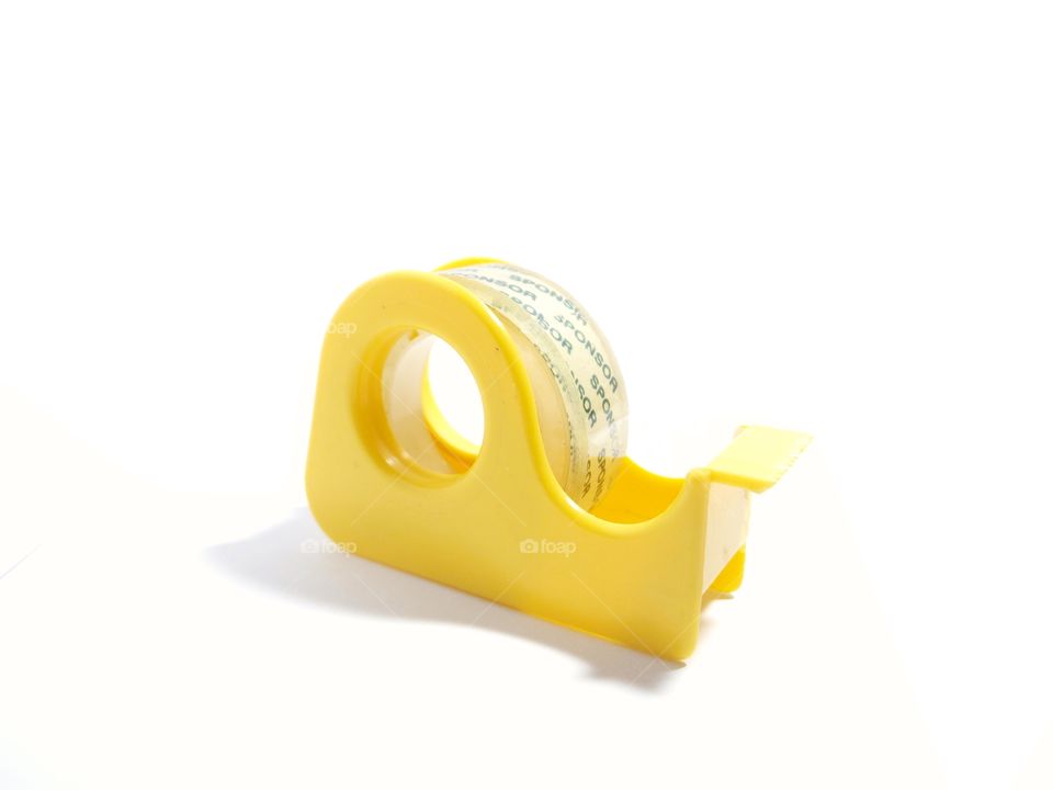 small yellow office tape on an isolated background (side)