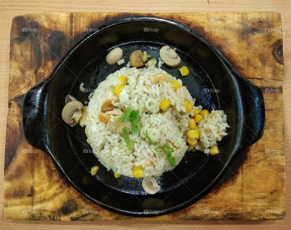 Butter Friedrice With Corn And Mushrooms
