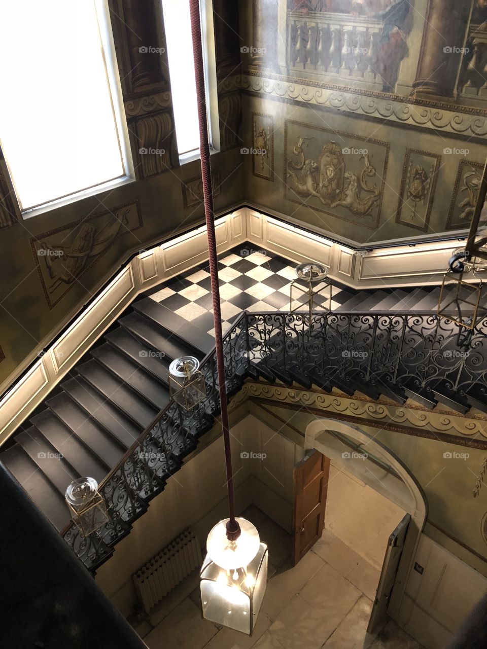 A shot view of the Royal Staircase of Kensington Palace in London, home of Princess Diana. 