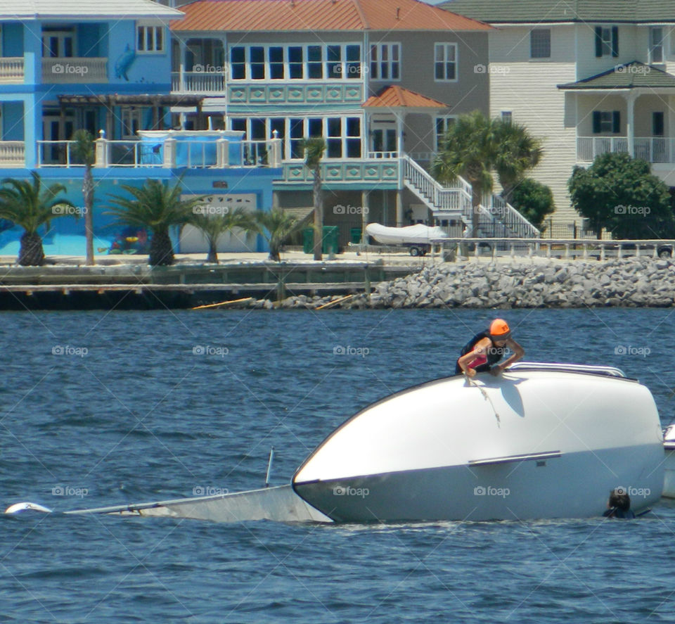 Early Summertime Swimming! Young sailors try to find their sea legs in the vast open waters!