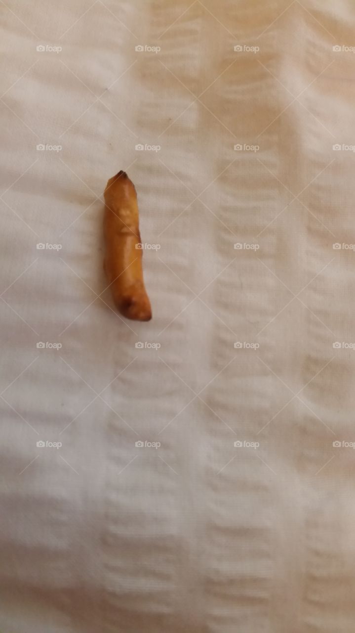 a lone pretzel stick