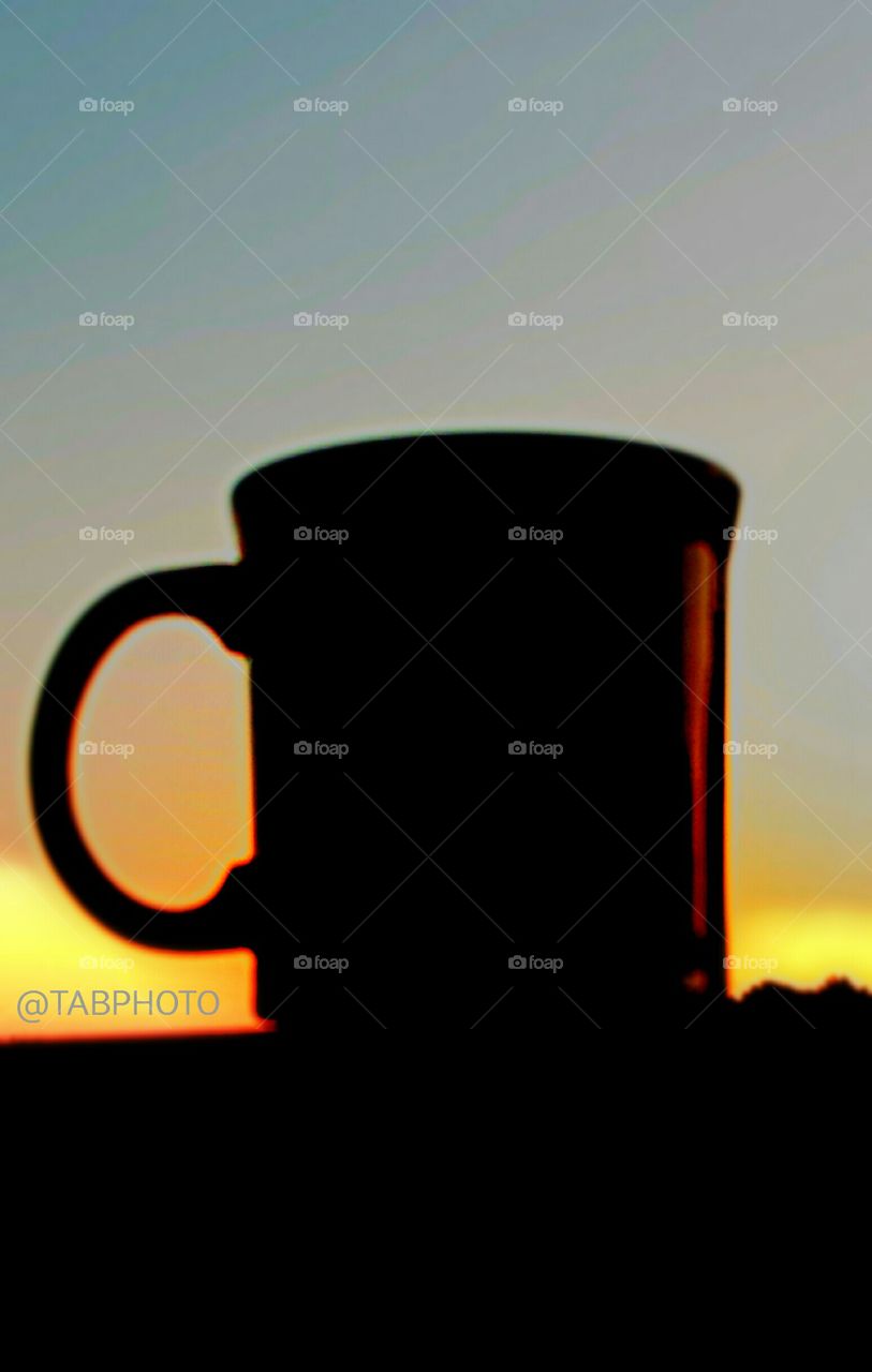 No Person, Dawn, Coffee, Silhouette, Cup