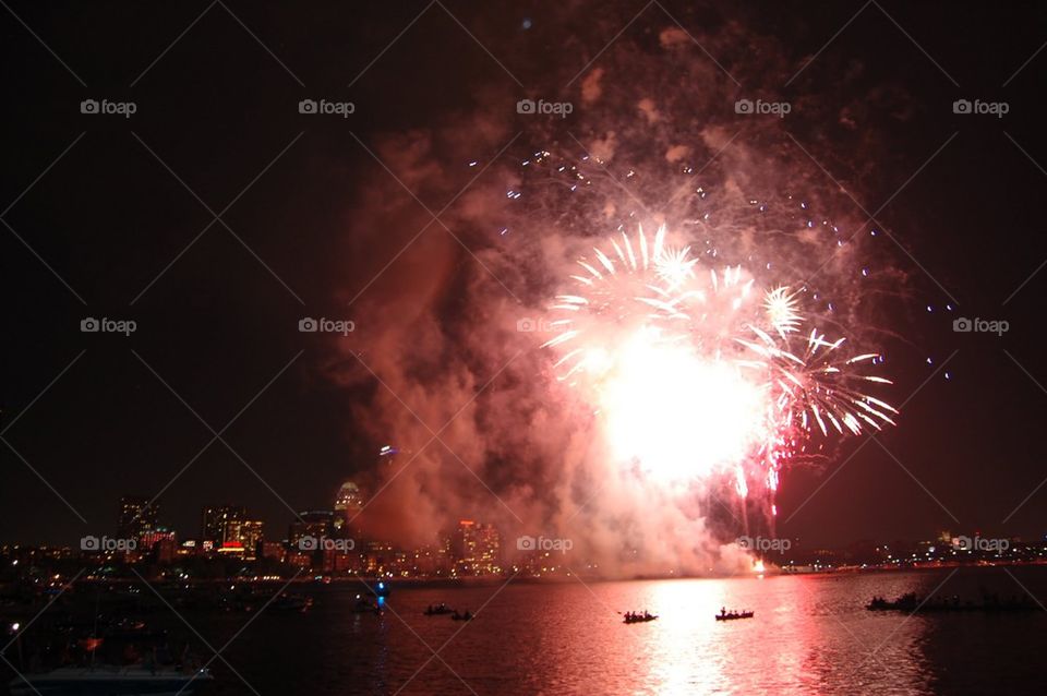 Fireworks over the Charles