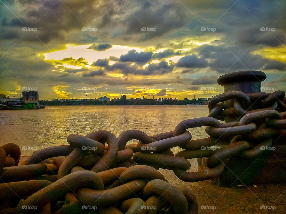 Dramatic sky while sunset