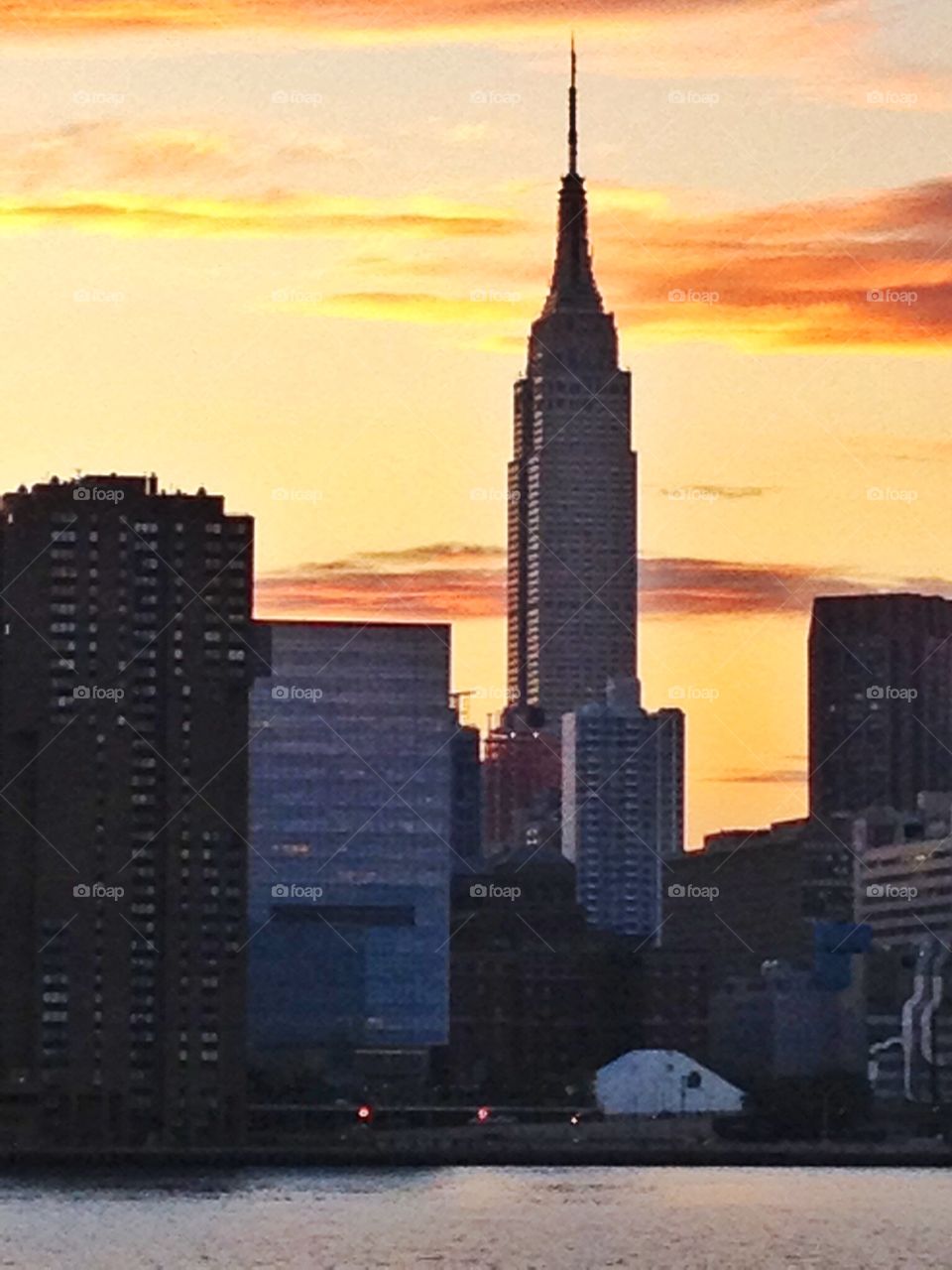 Empyre state building at sunset. Empyre state building ready to sleep