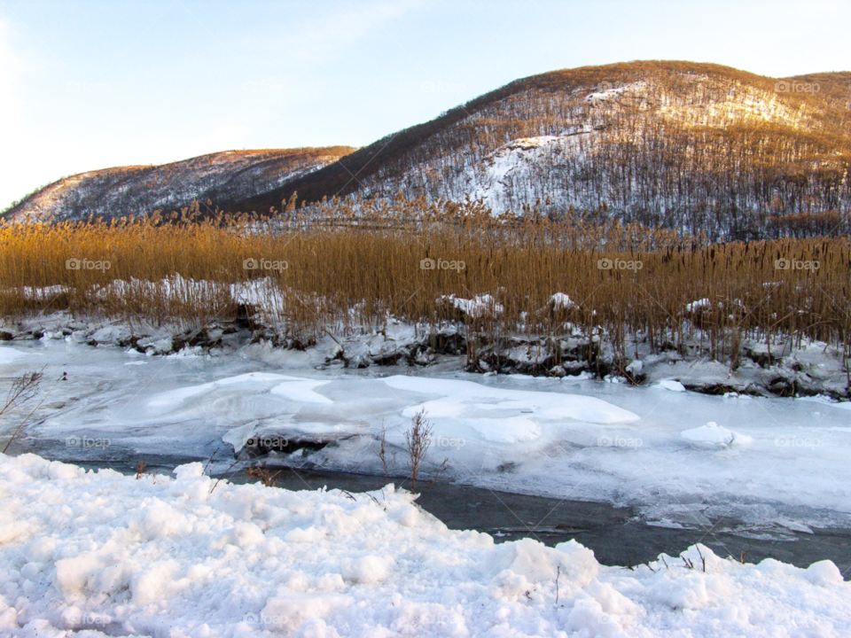 snow winter mountain ice by delvec