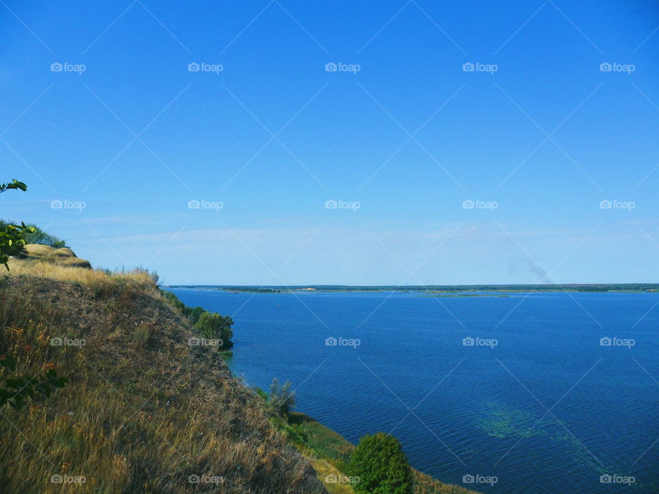 boundless water spaces of the Dnieper River in Ukraine