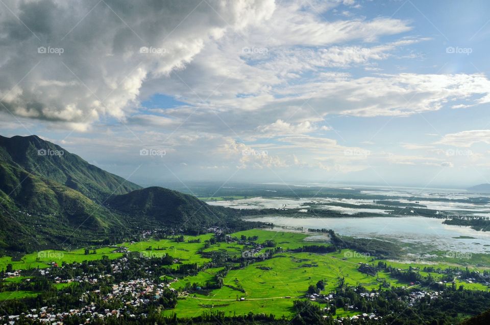 Aerial View Of Wular Lake In Kashmir