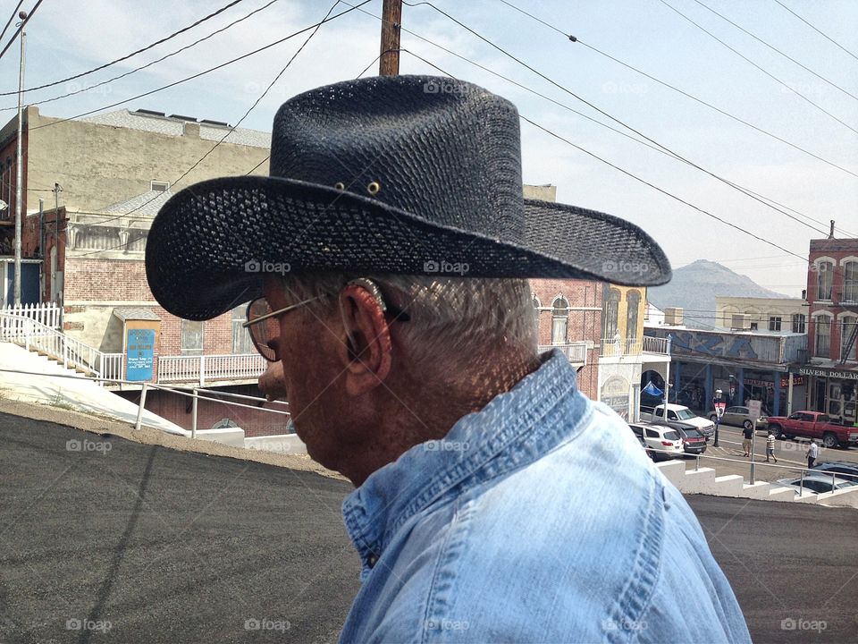 Cowboy in the old west. Cowboy in Virginia city, Nevada
