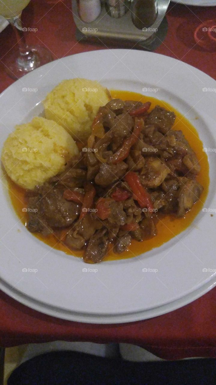 Stew with polenta