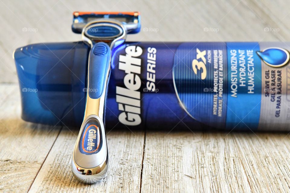 Gillette shaving cream and razor