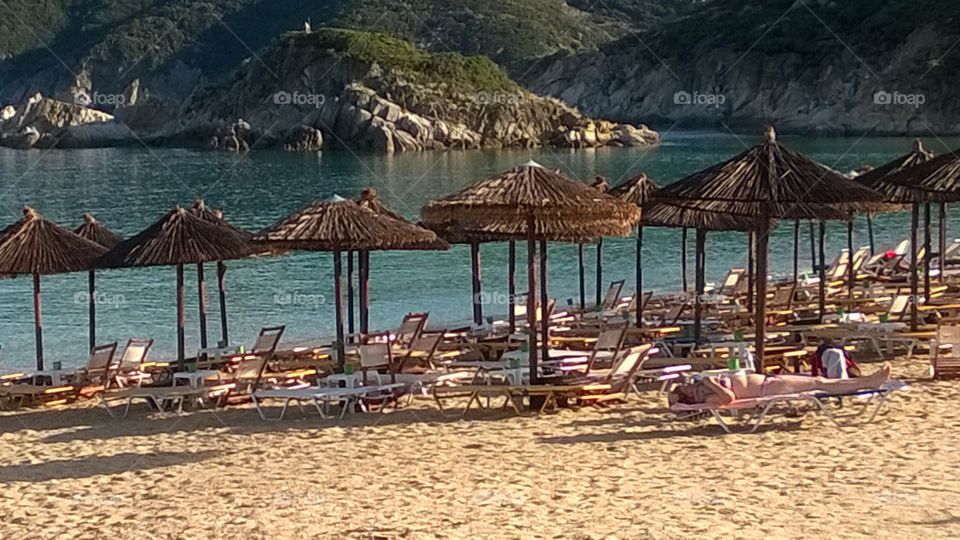 Sunny Kalamitsi beach Greece