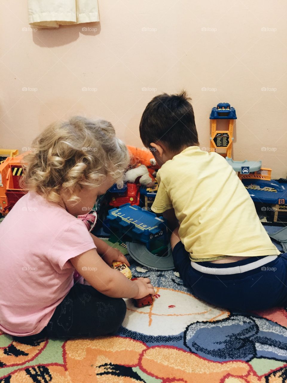 Kids playing with toys 