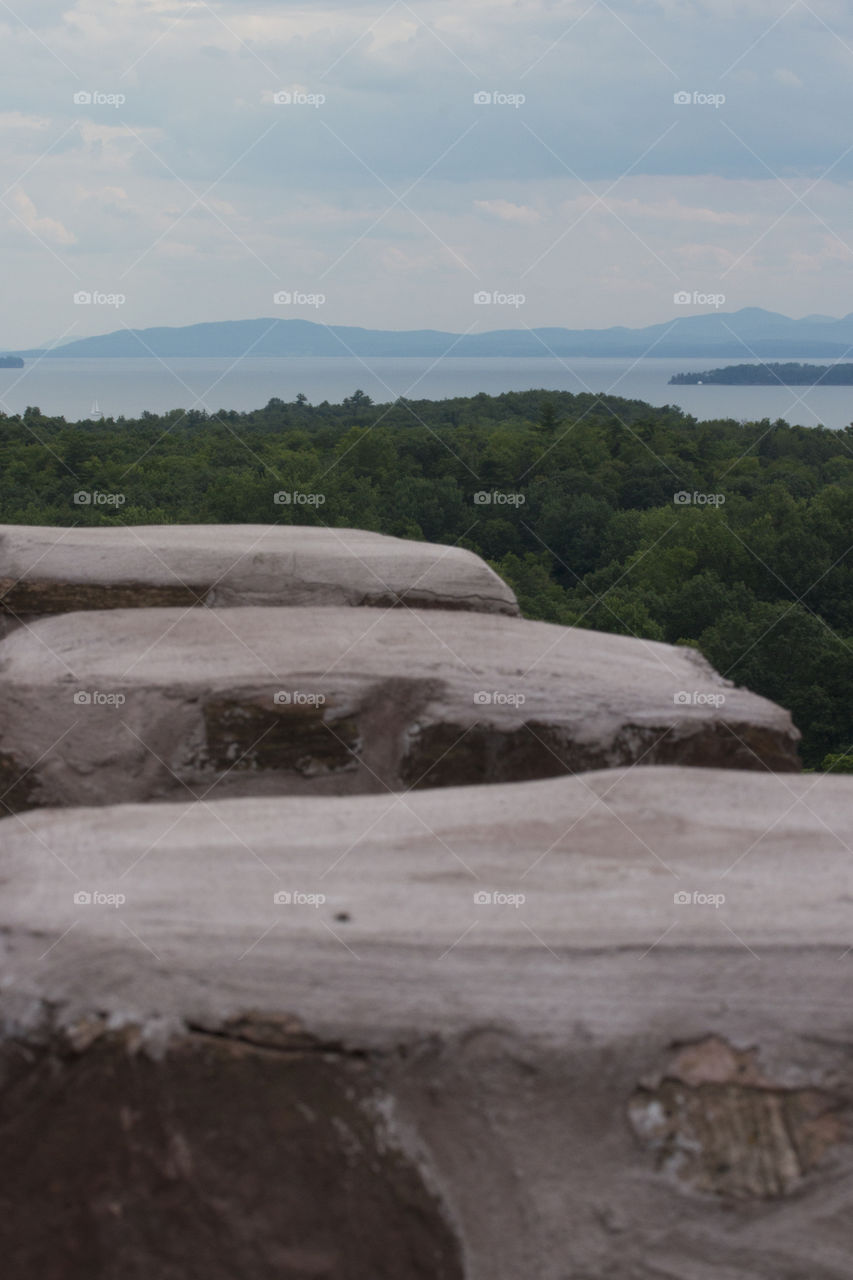 Burlington, Vermont, overlooking upstate New York and Lake Champlain.