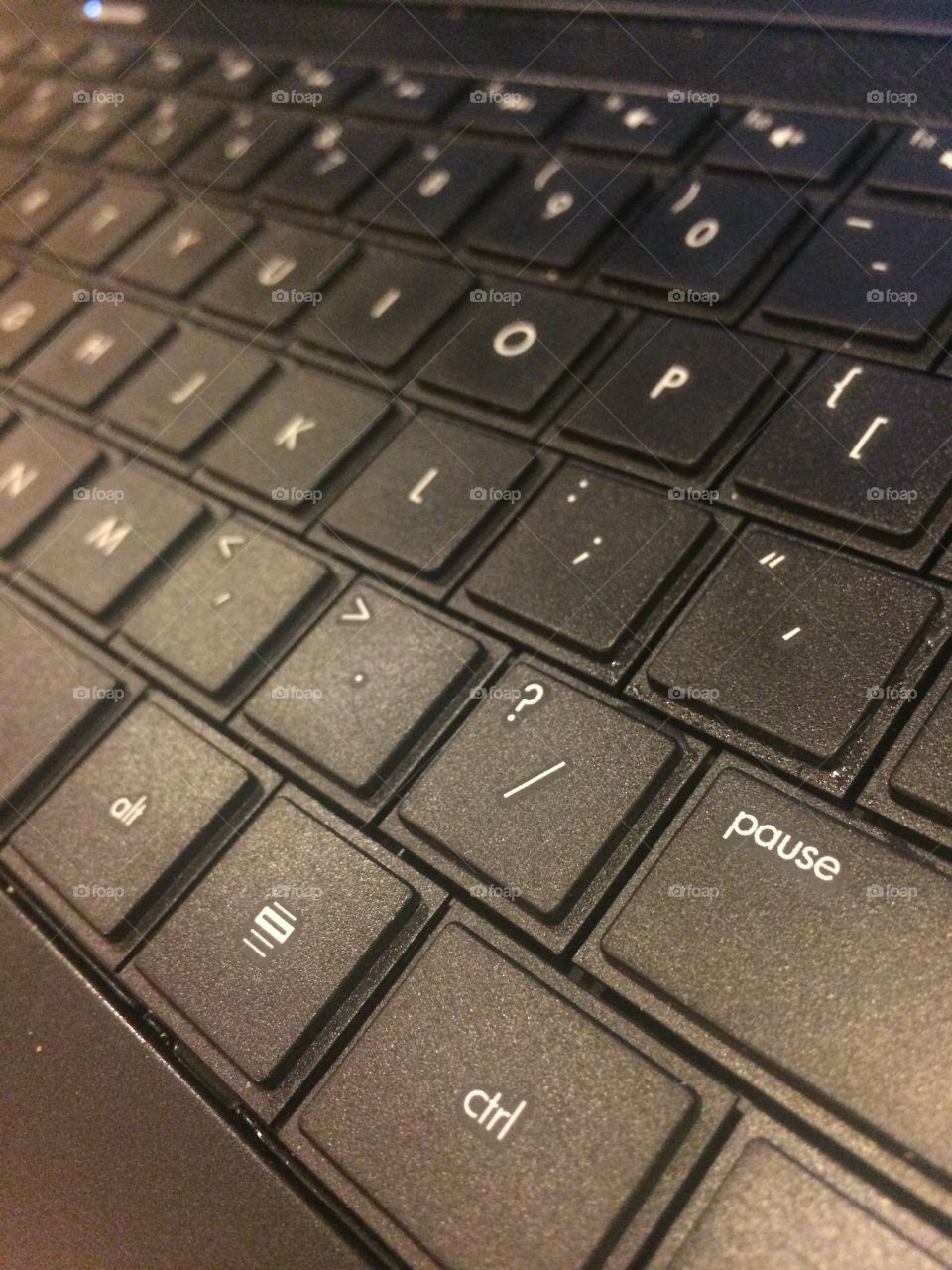 Keyed. . Keyboard close up, angled. 