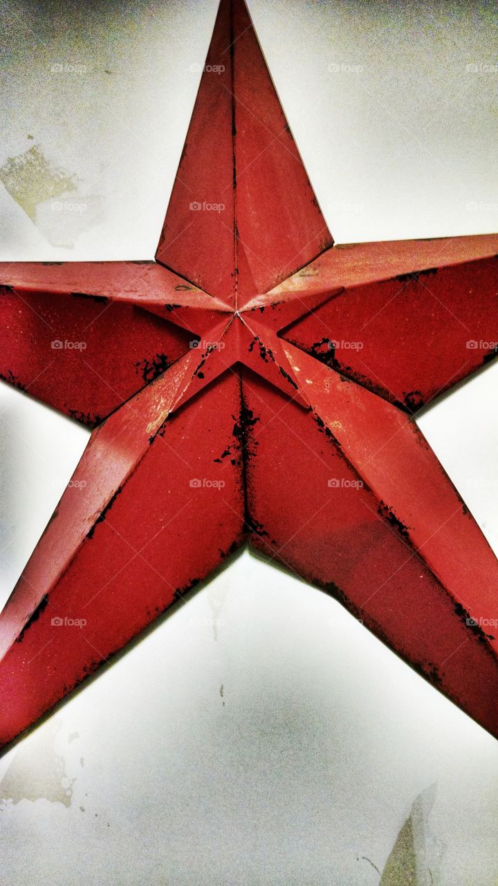 Red Rustic Star On the