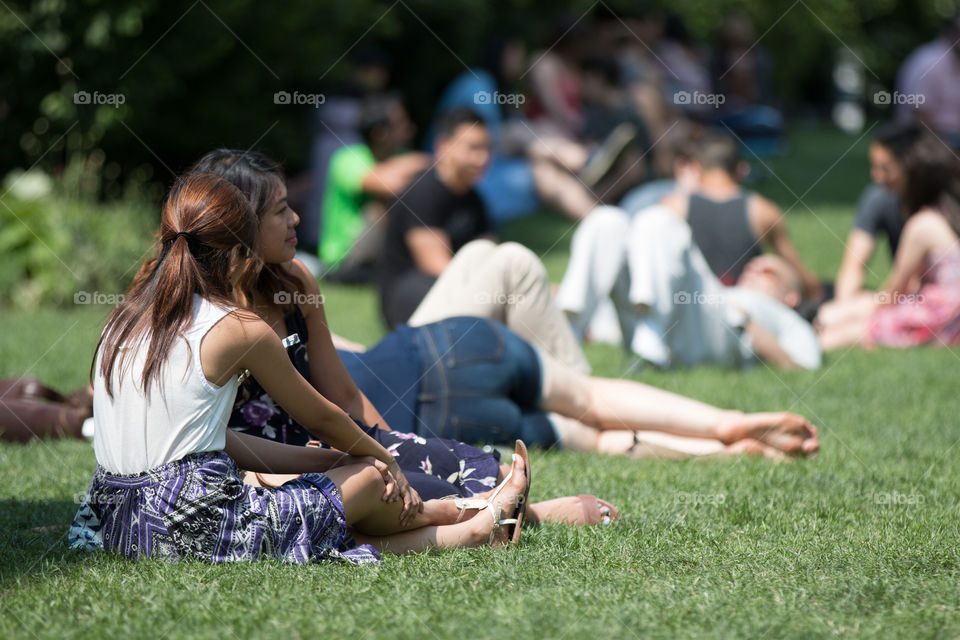 Grass, Park, Woman, Outdoors, Summer