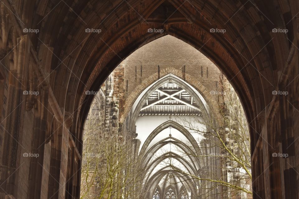 Church in a different perspective. It’s winter outside! Where are the leaves?