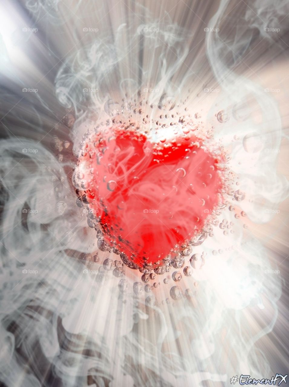 Exploding bubbly heart