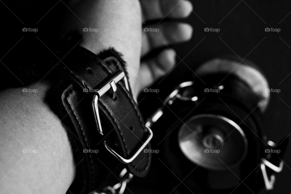 Leather belt for wrist, handcuff