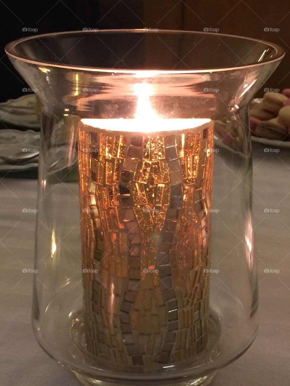 Gold Glass candle 1