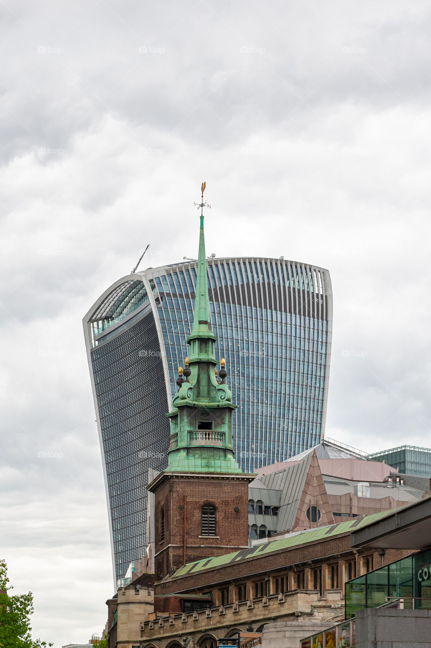 Old architecture vs modern. London. UK.