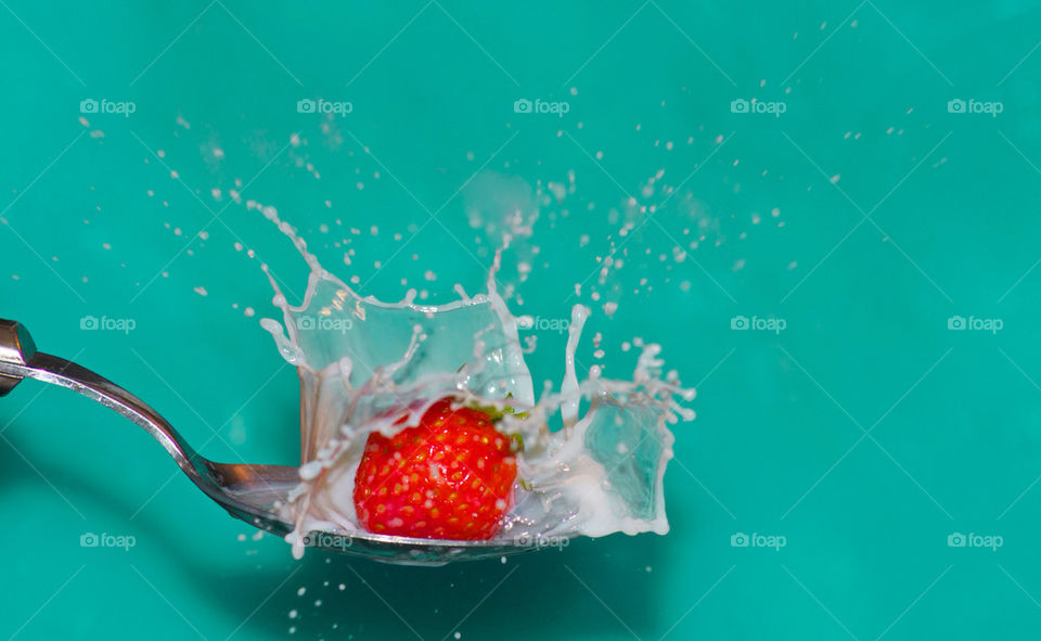 Strawberry action shot