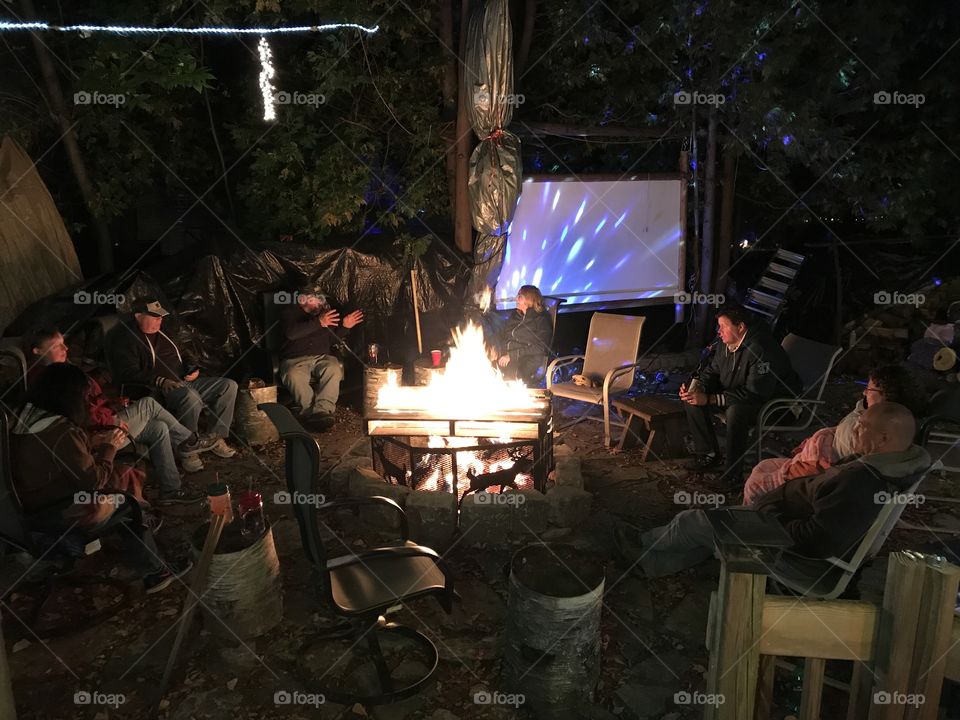 Sitting around the fire 