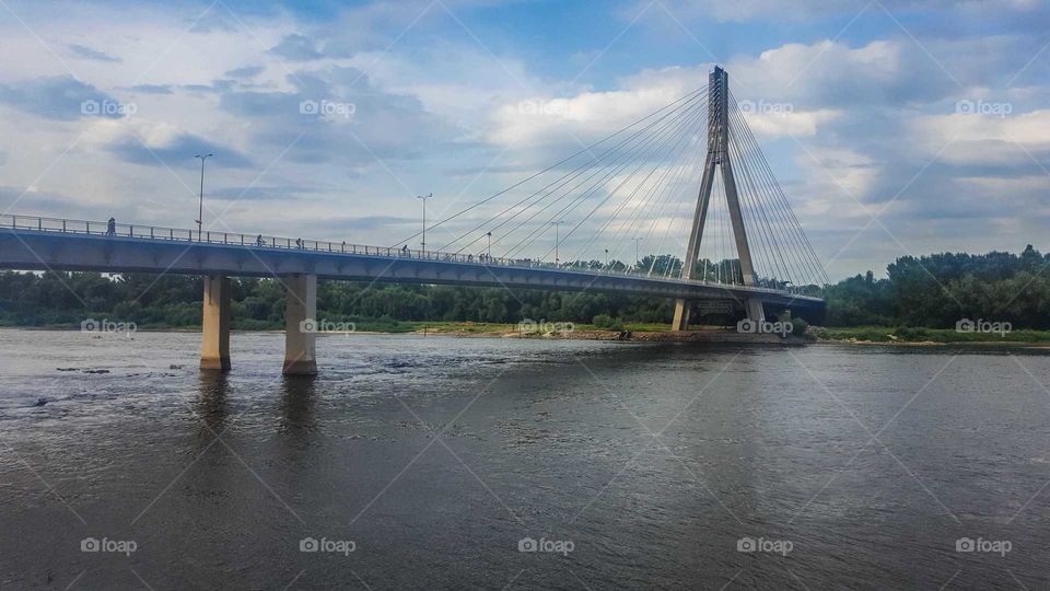 The Świętokrzyski bridge over the Vistula River in Warsaw