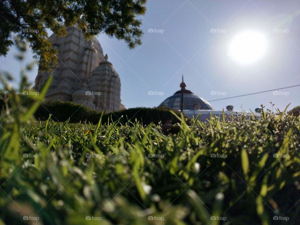 A beautiful temple scene straight from krishna Nagri Vrindavan (India).