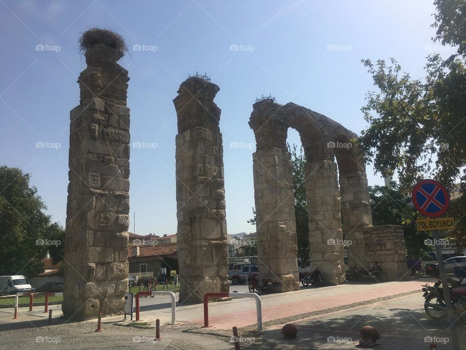 Sightseeing in Turkey. Blue sky and tall palm trees. Sunsets and sunny days. Summertime in Kusadasi. Vacation travel in Turkey . Summer view. Sunny day during vacation. Hidden gems and secret places.