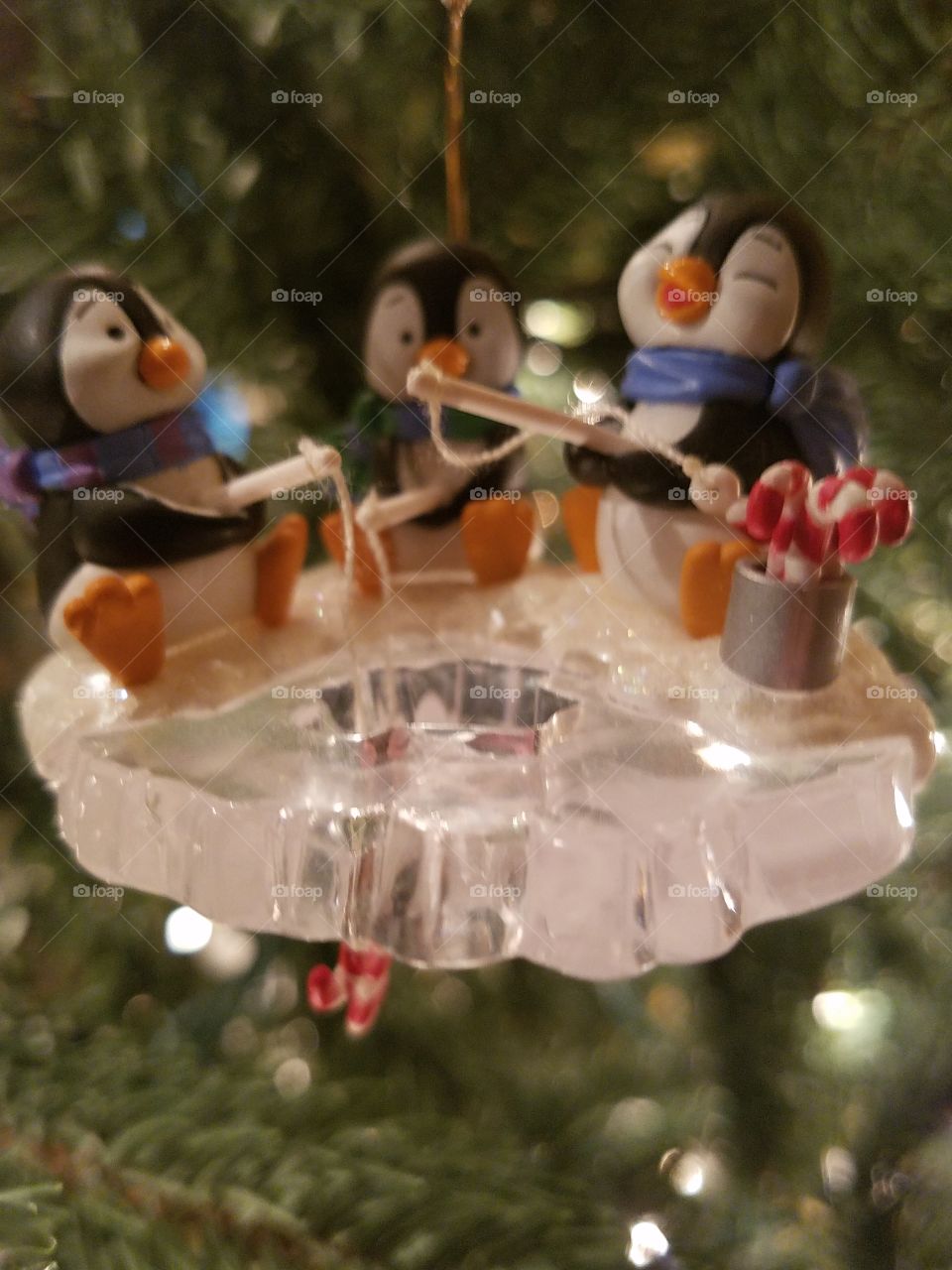 3 penguins on ice