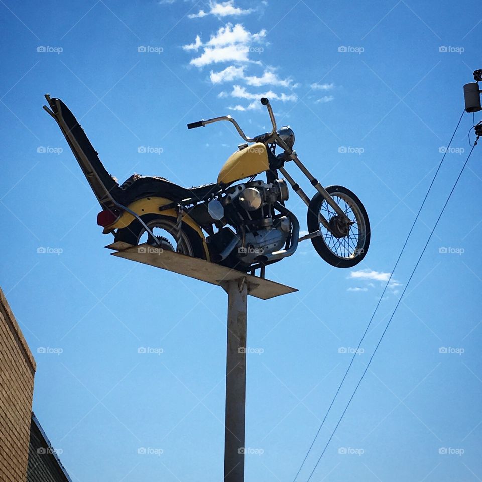 A locale motorcycle repair shop located on 8th ave and Washington in Amarillo Texas 