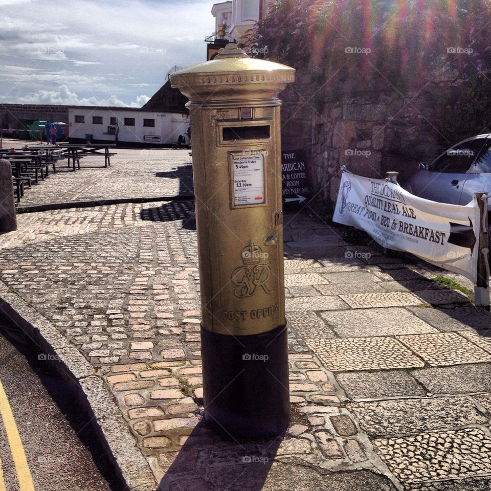 postbox gold olympics penzance by keefo13