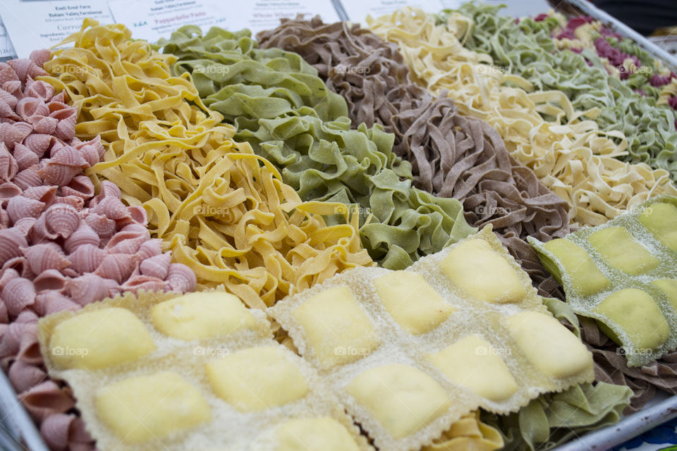 Colorful Pasta in market