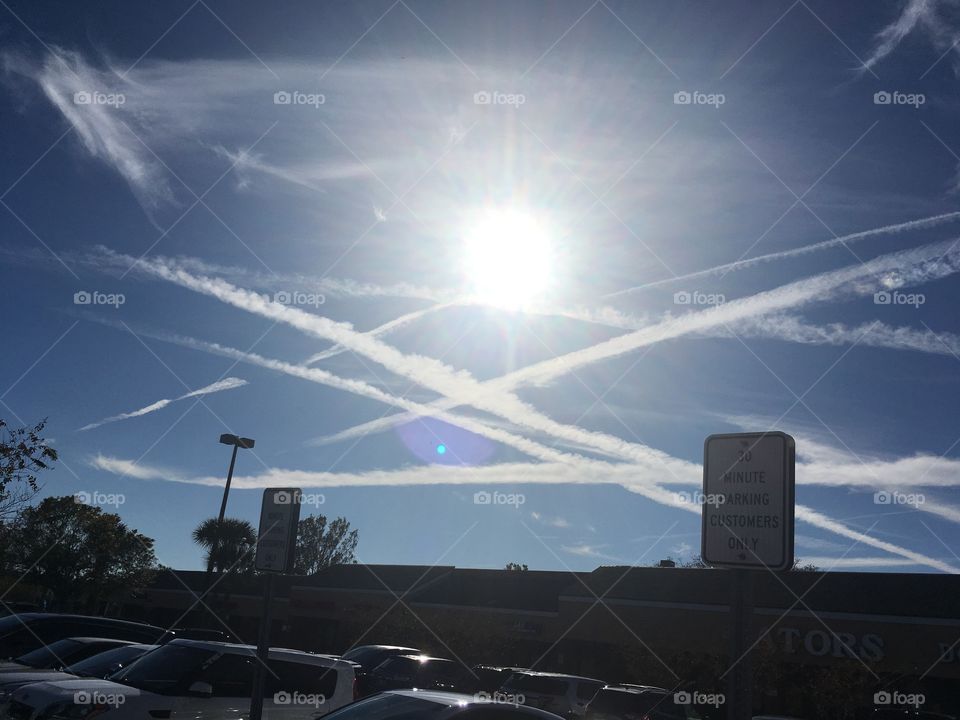 Cloud lines in the sky