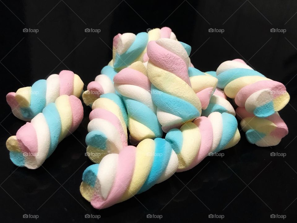 Soft marshmallows colored in pastel tones... Beautiful and delicious! Calm and lovely colors...