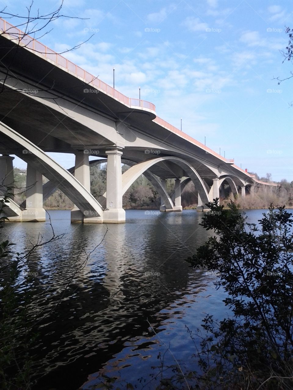 Folsom River Bridge. Out taking lunch by the river