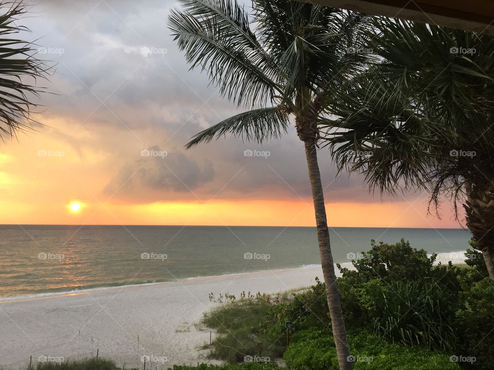 Naples Florida beach sunset 