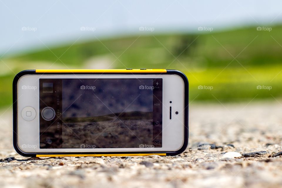 Mobile phone on the road