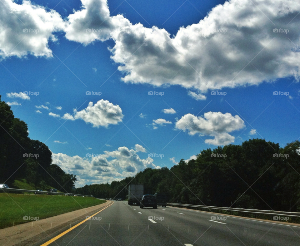 ny clouds blue sky highway by belle