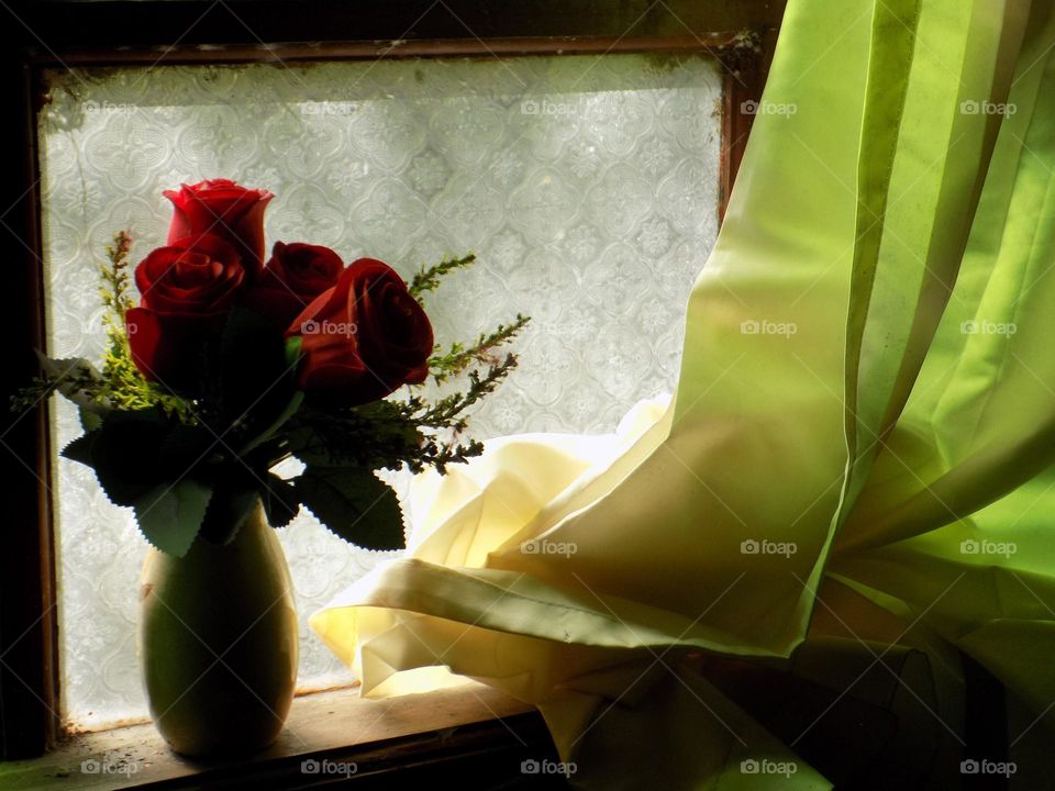 Rose flower in floral fas