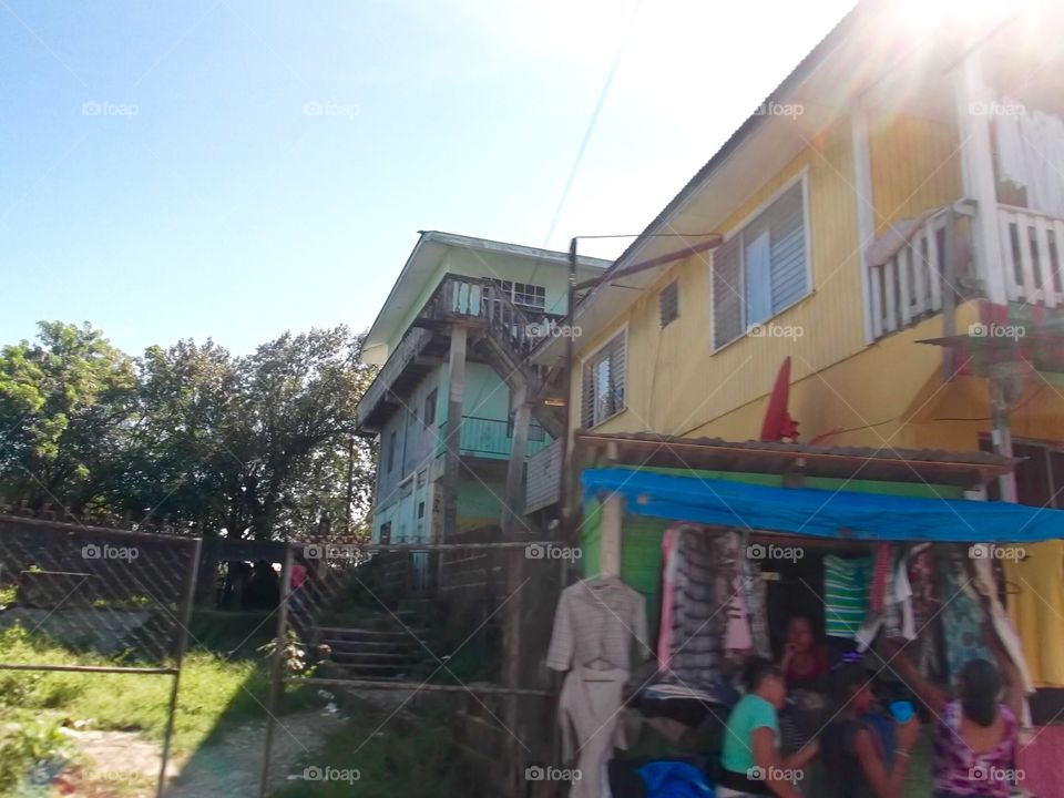 Photo from moving car traveling in Roatan, Honduras