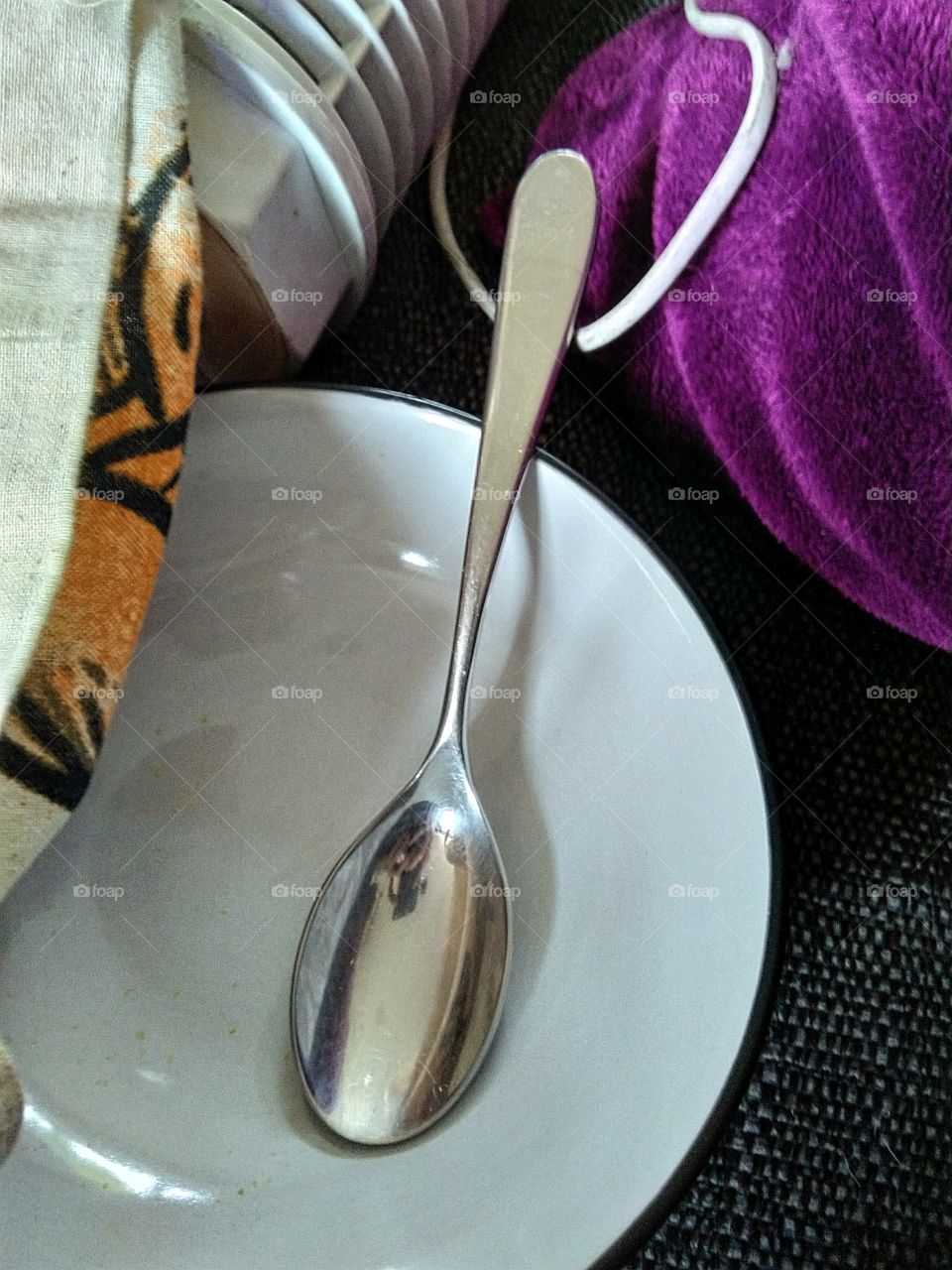 a spoon in a bowl