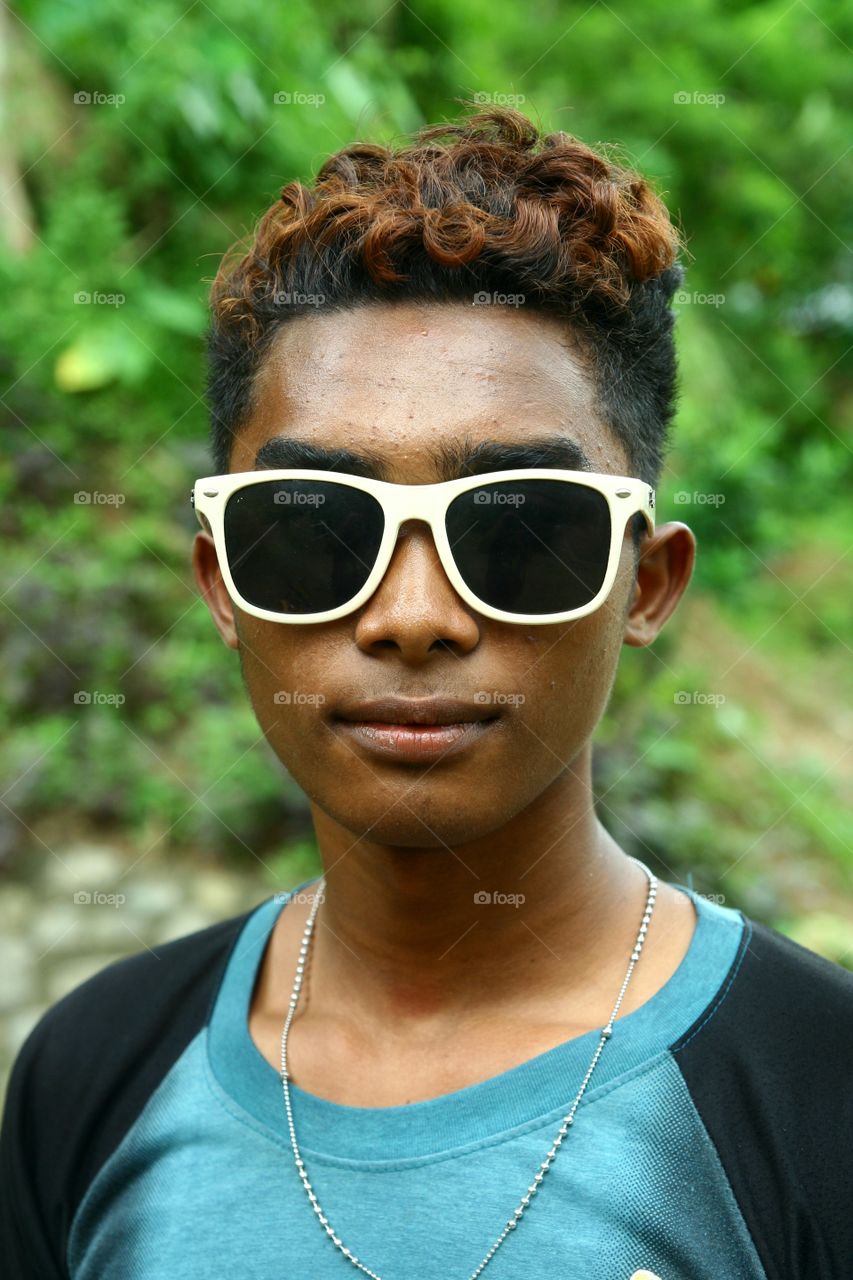 young indigenous man. portrait of a young indigenous man from the mountain tribes in bacolod province in the philippines