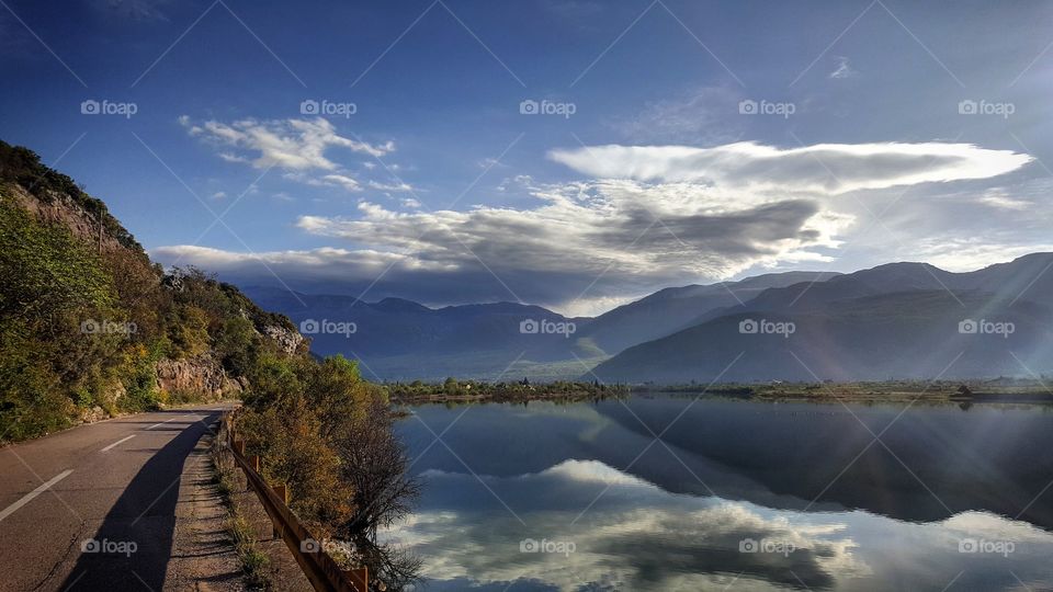 Reflection on mountain in lake