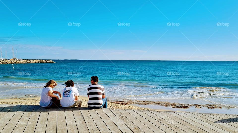 Relaxing with friends while enjoying the ocean views!