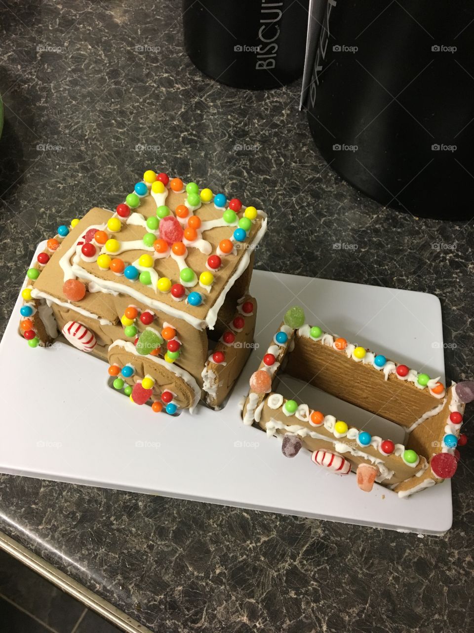 Decorated ginger bread train 