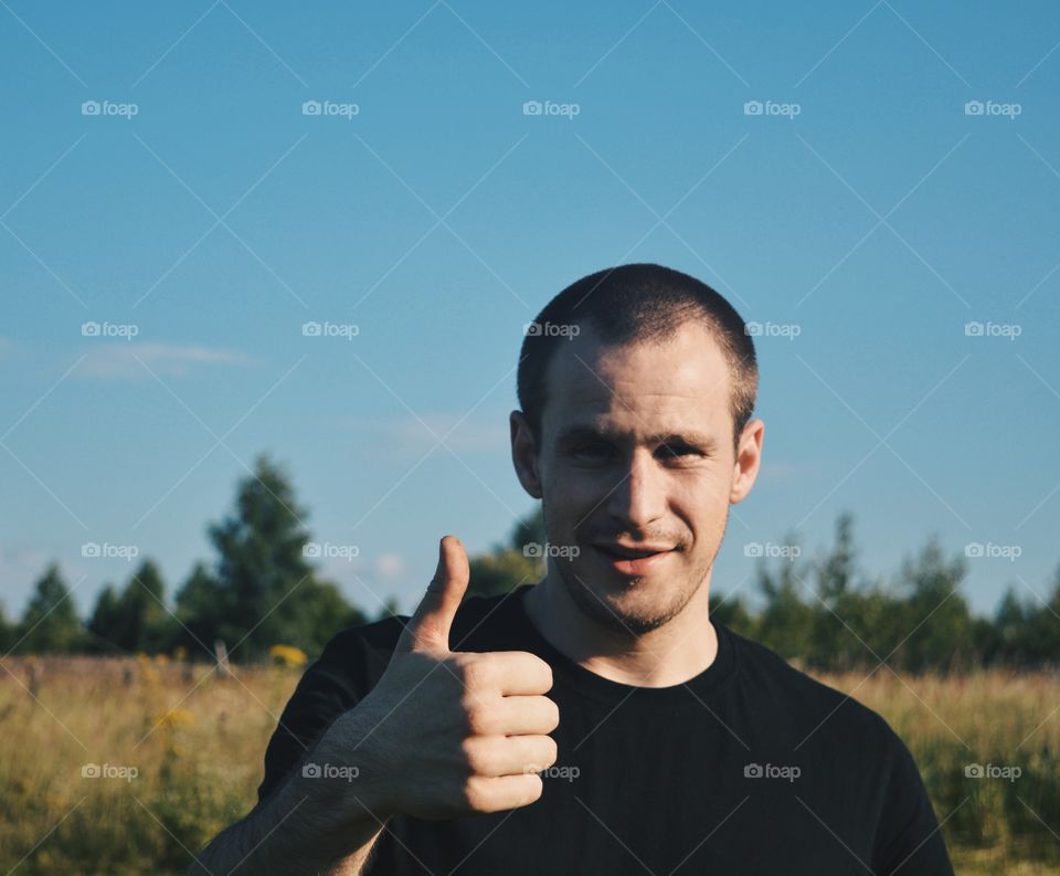 Man portrait in outdoors